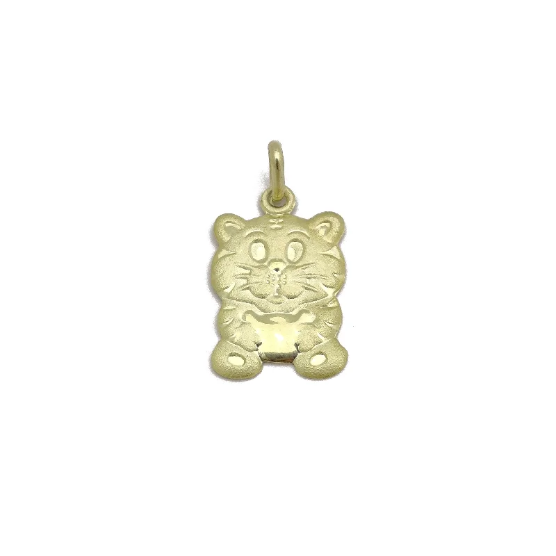 Pendant with an adjustable chain length for versatility​ [虎] Chinese Zodiac Tiger Pendant (14K)