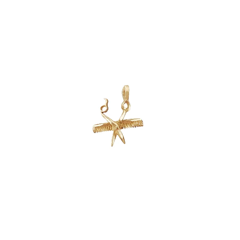 Pendant with an adjustable chain length for versatility Comb & Scissors Pendant (14K) Pendant with an adjustable chain length for versatility Comb & Scissors Pendant (14K)