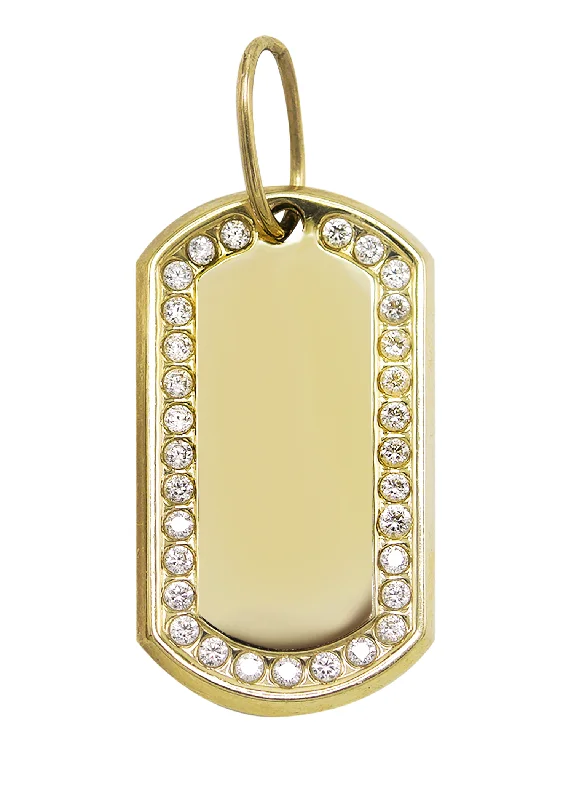 Religious Pendants with Cross or Star of David Designs10K Gold Dog Tag Pendant | Customizable Size Religious Pendants with Cross or Star of David Designs10K Gold Dog Tag Pendant | Customizable Size