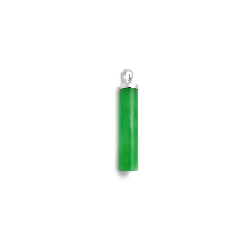 Unicorn - shaped pendants, popular among fans of magical beings Jade Cylinder Pendant (14K White Gold) Unicorn - shaped pendants, popular among fans of magical beings Jade Cylinder Pendant (14K White Gold)