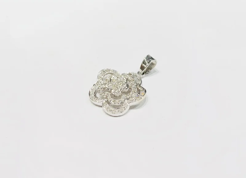 Titanium pendants known for their durability and lightweight nature​ Diamond Triple-Flower Pendant (14K)