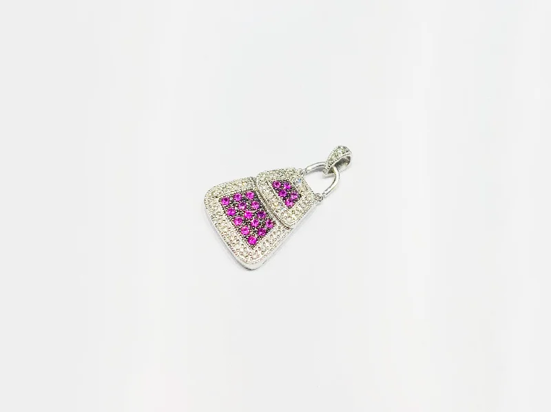 Key - shaped pendants, often symbolizing unlocking opportunities​ Diamond Lady Bag Pendant (14K).