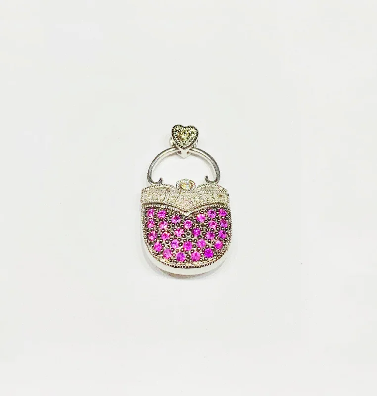 Pendant with a glow - in - the - dark element for nighttime visibility​ Diamond Lady Bag Pendant (14K).