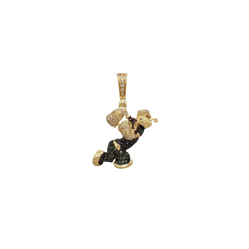 Nature - Inspired Pendant Necklaces with Leaf or Flower DesignsDiamond Popeyes Character Pendant (10K)