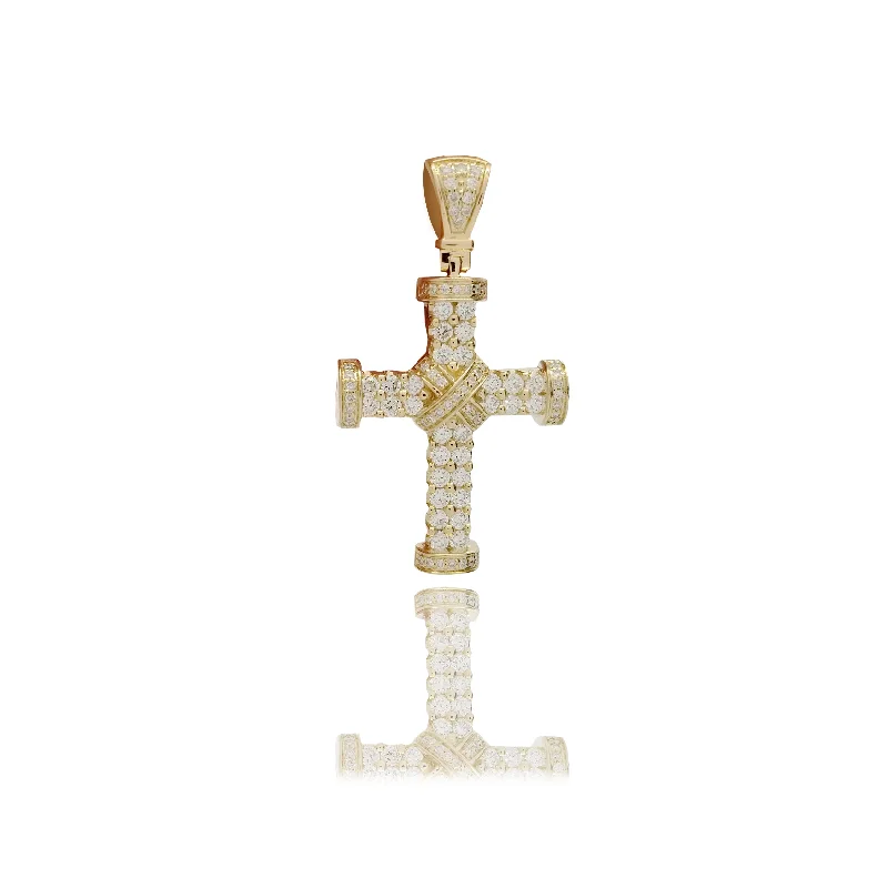 Insect - inspired pendants like butterflies or dragonflies​ Diamond Wrapped Cross Yellow Gold Pendant (14K)
