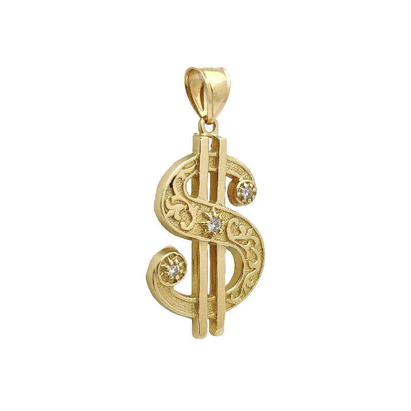 Guitar - pick pendants for guitar enthusiasts Ornamented Dollar Sign Pendant (14K) Guitar - pick pendants for guitar enthusiasts Ornamented Dollar Sign Pendant (14K)