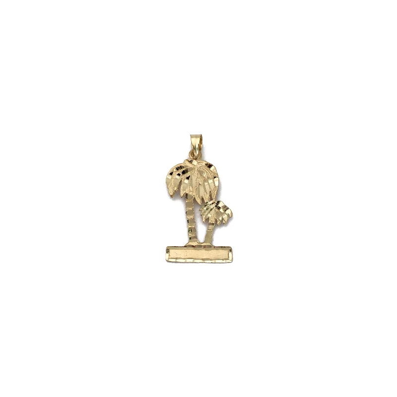Amber pendants with their warm, golden glow​ Engravable Palm Tree Diamond Cut Pendant (14K)