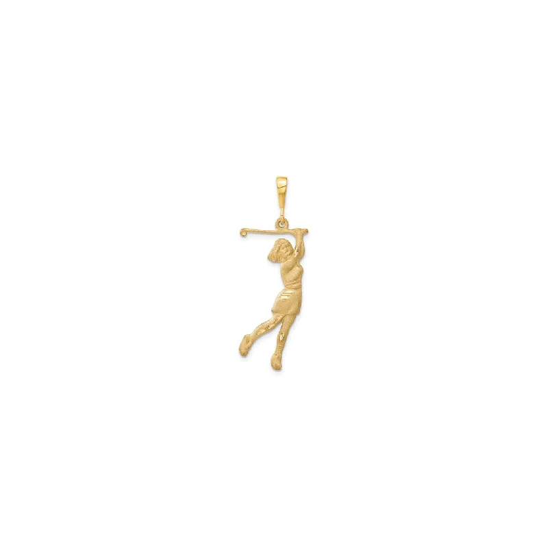 Gemstone - Encrusted Pendants with a Sparkling CenterpieceFemale Golfer Pendant (14K) Gemstone - Encrusted Pendants with a Sparkling CenterpieceFemale Golfer Pendant (14K)