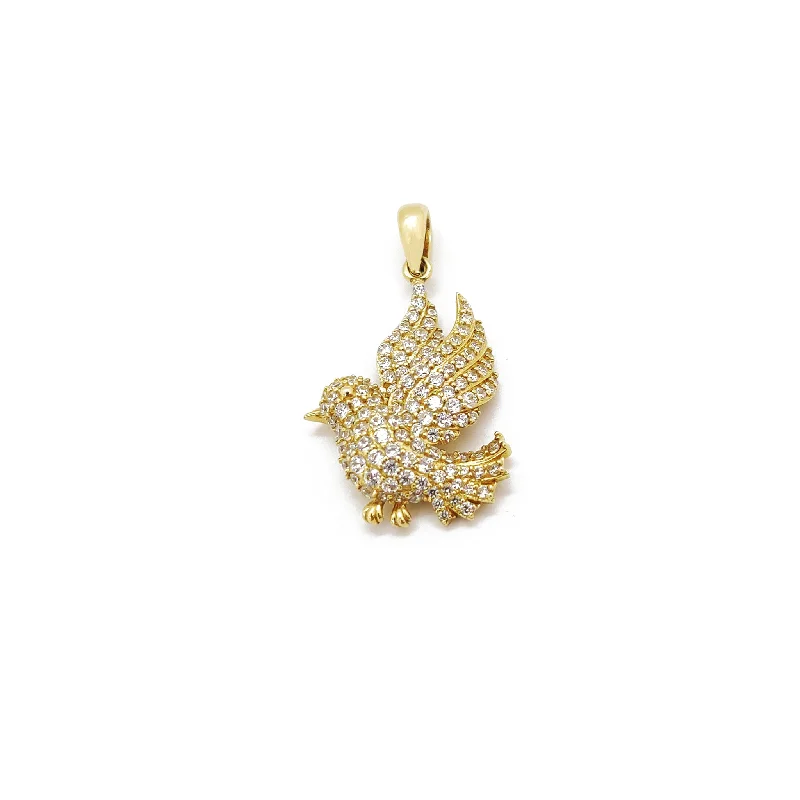 Crystal - encrusted pendants for a glamorous and sparkly effect Flying Dove Pendant (14K; Cubic Zirconia) Crystal - encrusted pendants for a glamorous and sparkly effect Flying Dove Pendant (14K; Cubic Zirconia)