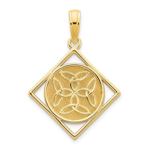 Charm Pendants with Multiple Small Decorative ElementsGlossy Celtic Knot Pendant (14K) Charm Pendants with Multiple Small Decorative ElementsGlossy Celtic Knot Pendant (14K)