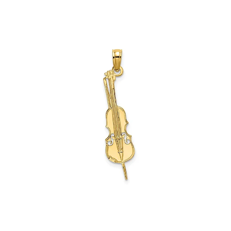 Gemstone - Encrusted Pendants with a Sparkling CenterpieceGlossy Texture Upright Bass Pendant (14K) Gemstone - Encrusted Pendants with a Sparkling CenterpieceGlossy Texture Upright Bass Pendant (14K)