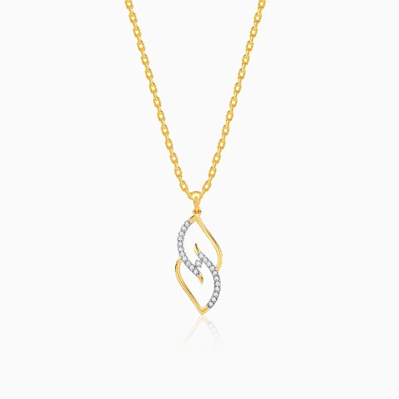 Heart - Shaped Pendant Necklaces with Birthstone InlaysGold Eternal Spark Diamond Pendant