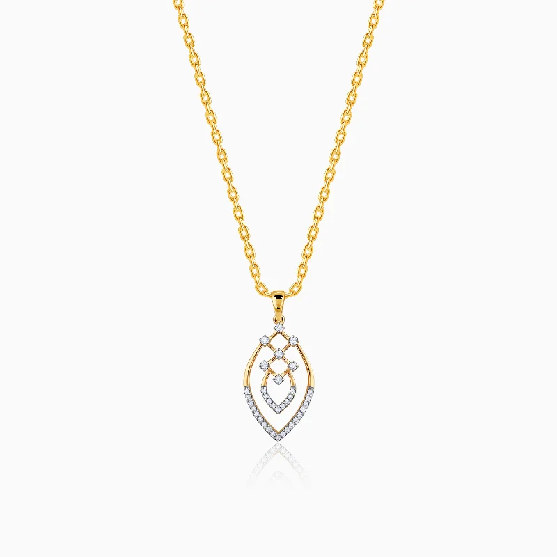 Nature - Inspired Pendant Necklaces with Leaf or Flower DesignsGold Magic Drop Diamond Pendant