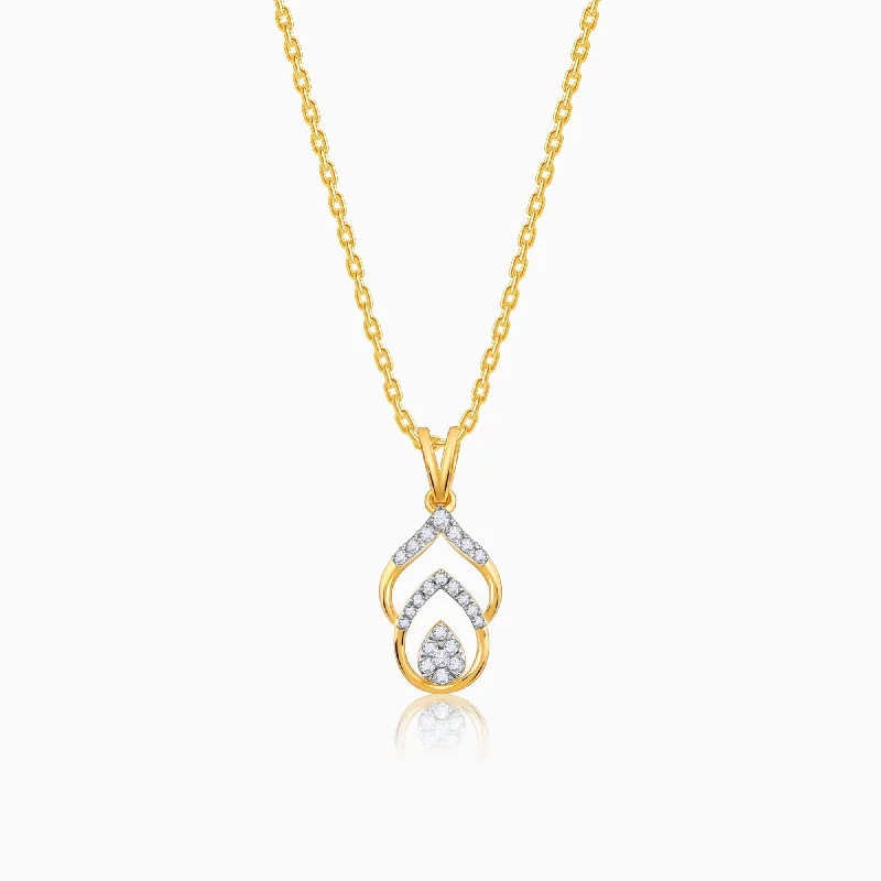 Heart - Shaped Pendant Necklaces with Birthstone InlaysGold Starry Whisper Diamond Pendant
