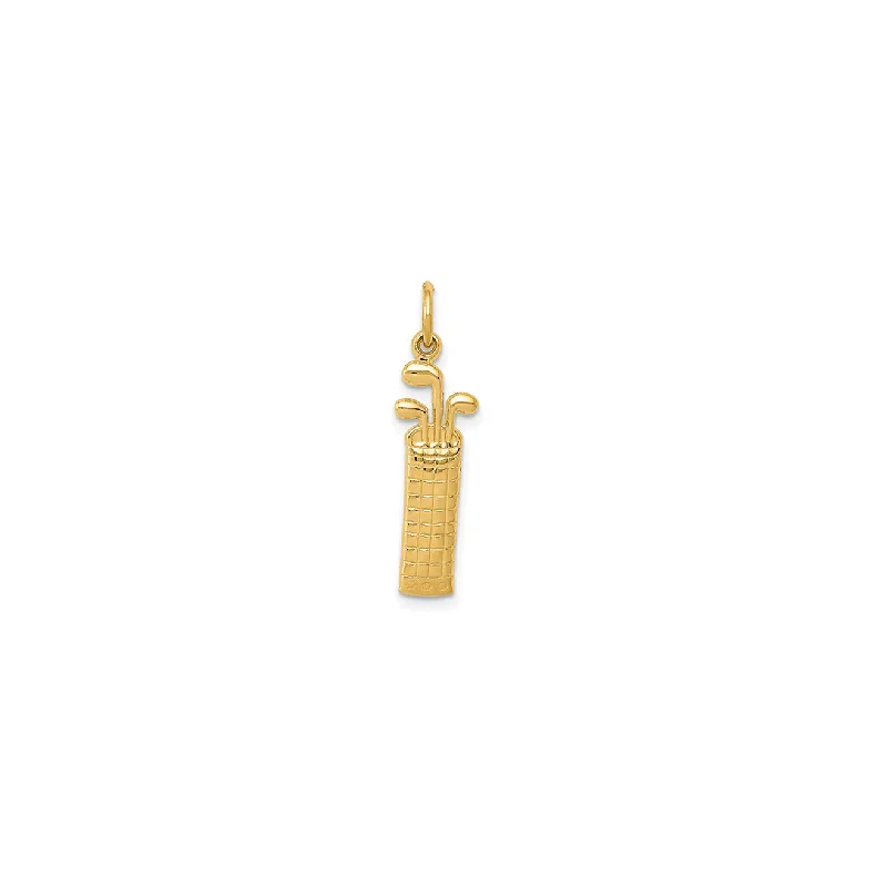 Gemstone - Encrusted Pendants with a Sparkling CenterpieceGolf Bag Pendant (14K)