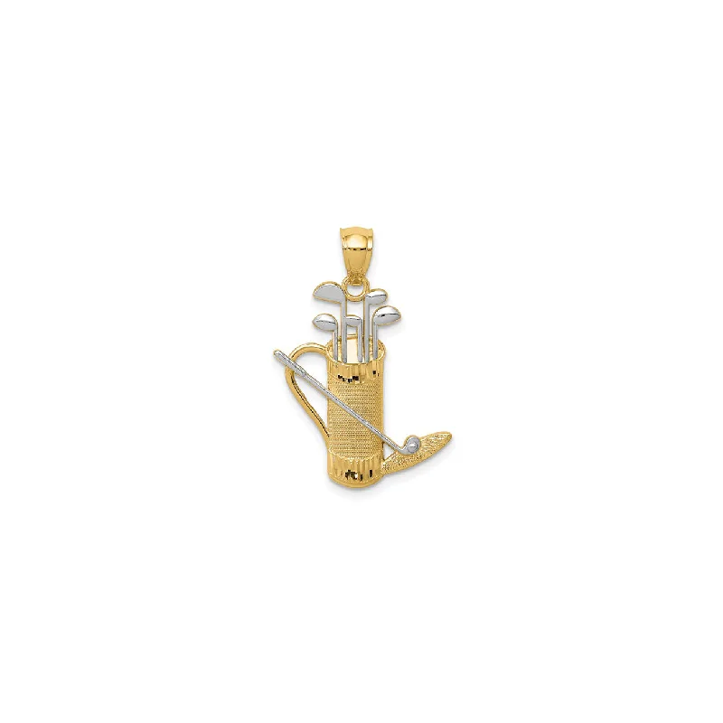 Gemstone - Encrusted Pendants with a Sparkling CenterpieceGolf Bag Pendant (14K)