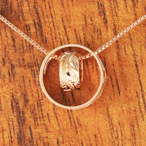 Gemstone - Encrusted Pendants with a Sparkling Centerpiece14K Pink Gold Hawaiian Scroll Double Barrel Pendant (Chain Sold Separately)