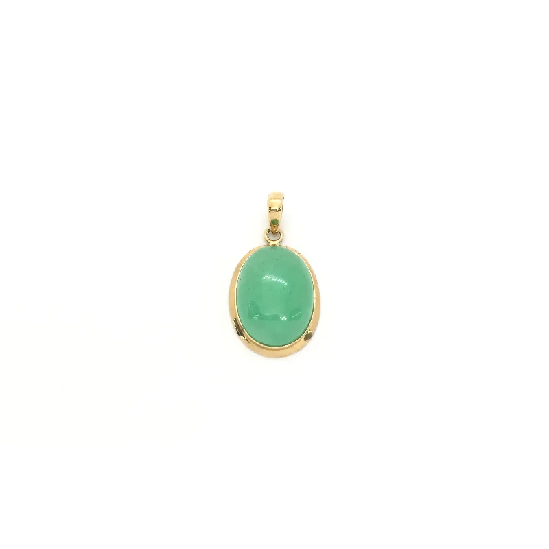 Opal pendants with their unique play of colors​ Green Jade Oval Cabochon Pendant (14K)
