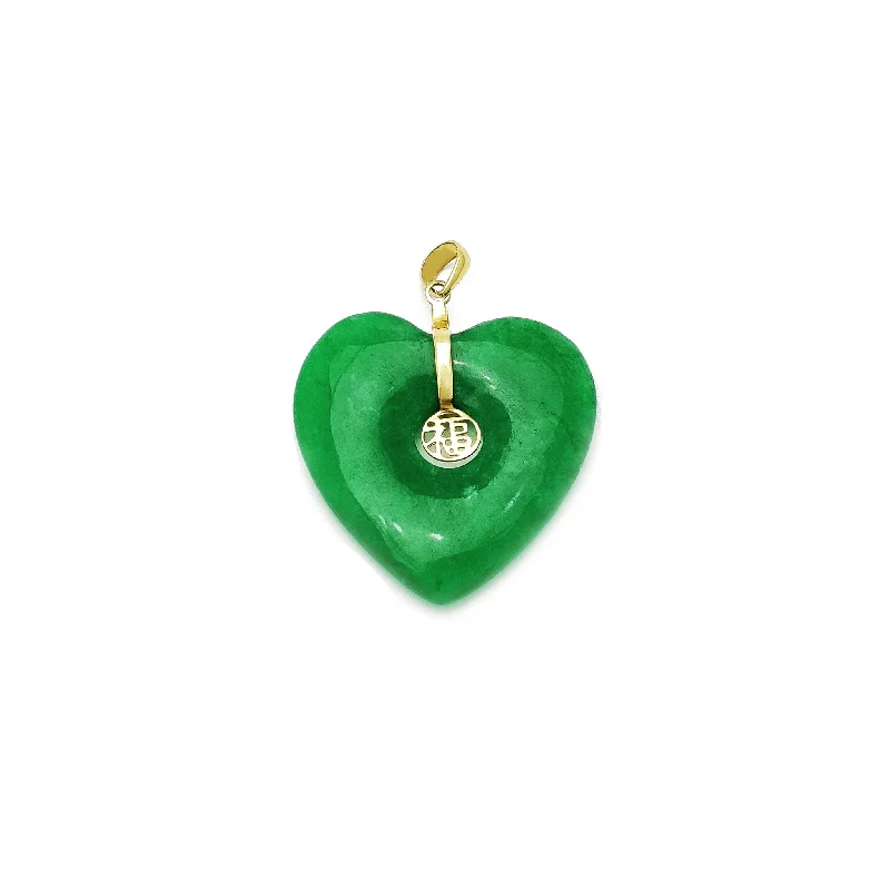 Rose gold pendants with heart - shaped designs for a romantic touch​ [福] Heart Jade Pendant  (14K)