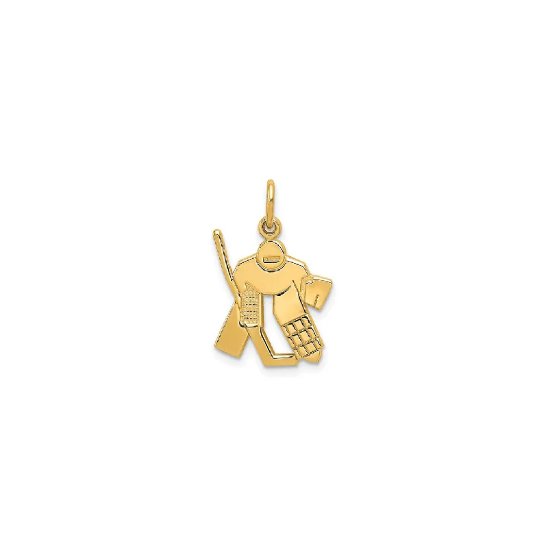 Initial Letter Pendants for a Personalized TouchHockey Goalie Pendant (14K)