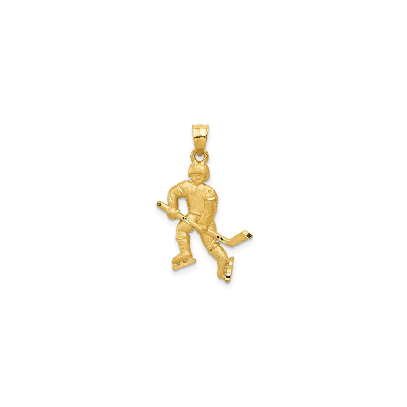 Gemstone - Encrusted Pendants with a Sparkling CenterpieceHockey Player Pendant (14K) Gemstone - Encrusted Pendants with a Sparkling CenterpieceHockey Player Pendant (14K)