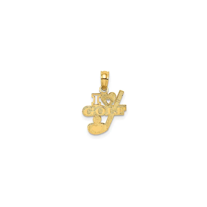 Charm Pendants with Multiple Small Decorative ElementsI Love Golf Pendant (14K)