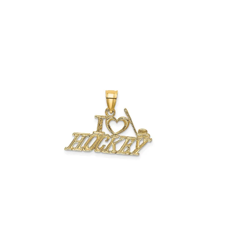 Gemstone - Encrusted Pendants with a Sparkling CenterpieceI Love Hockey Pendant (14K) Gemstone - Encrusted Pendants with a Sparkling CenterpieceI Love Hockey Pendant (14K)