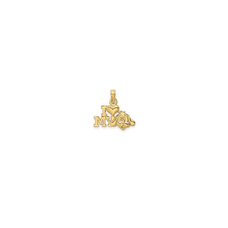 Charm Pendants with Multiple Small Decorative Elements"I LOVE MY DOG" Pendant (14K) Charm Pendants with Multiple Small Decorative Elements"I LOVE MY DOG" Pendant (14K)