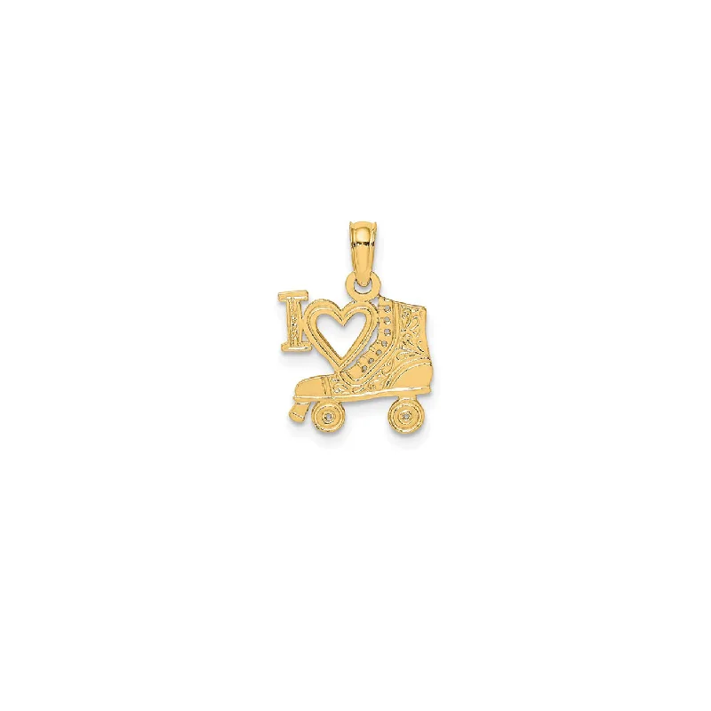 Initial Letter Pendants for a Personalized TouchI Love Roller Skate Pendant (14K)