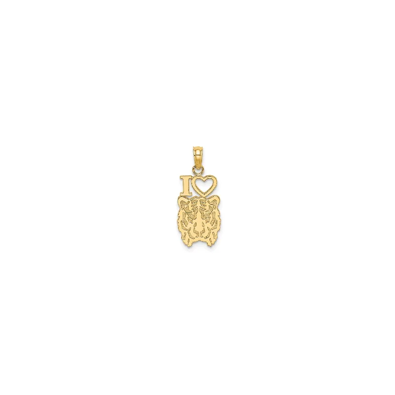 Religious Pendants with Cross or Star of David Designs"I LOVE TIGER" Pendant (14K) Religious Pendants with Cross or Star of David Designs"I LOVE TIGER" Pendant (14K)