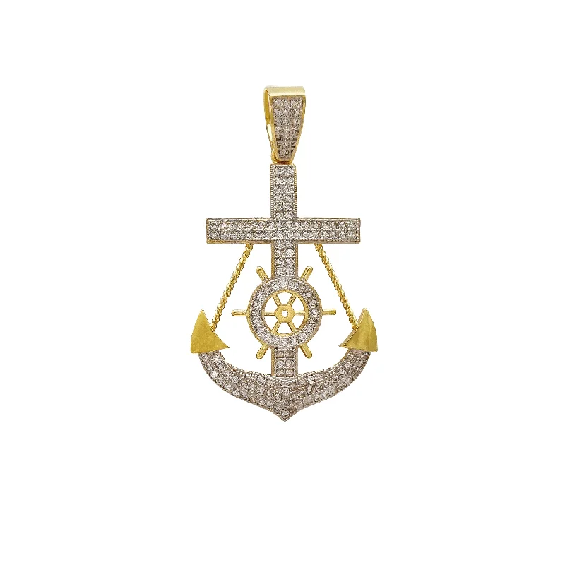 Amethyst pendants for a pop of purple color​ Iced-Out Anchor CZ Pendant (14K)