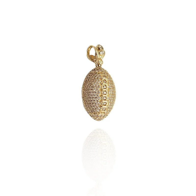 Pendant with a built - in LED light for a unique feature Iced-Out Football CZ Pendant (14K) Pendant with a built - in LED light for a unique feature Iced-Out Football CZ Pendant (14K)