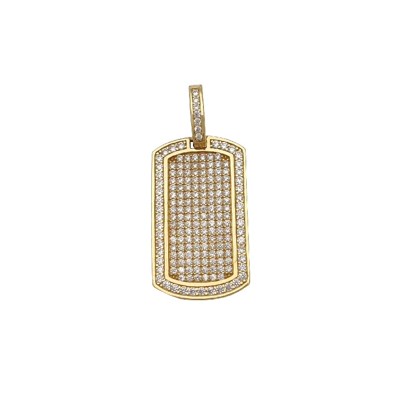 Garnet pendants in deep red tones​ Iced-Out Military Dog Tag CZ (14K)