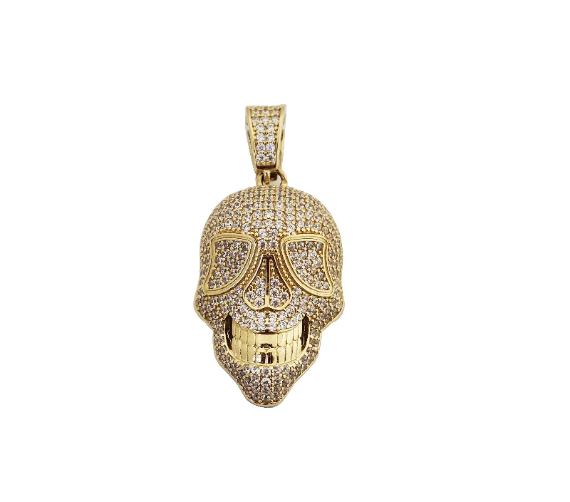 Amethyst pendants for a pop of purple color​ Iced-Out Skull Pendant (14K)