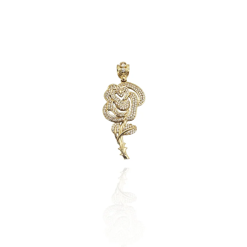 Tree - of - life pendants representing growth and strength Iced-Out Thorned Rose CZ Pendant (14K) Tree - of - life pendants representing growth and strength Iced-Out Thorned Rose CZ Pendant (14K)