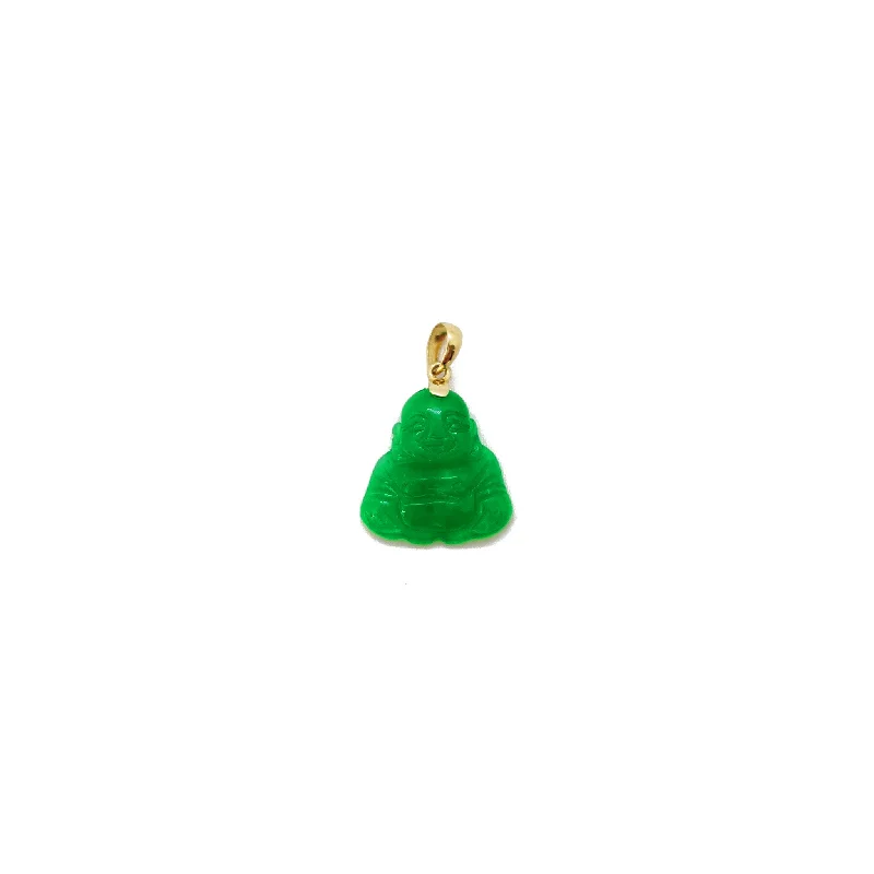 Cross - shaped pendants for religious significance​ Jade Laughing Buddha Pendant (14K)