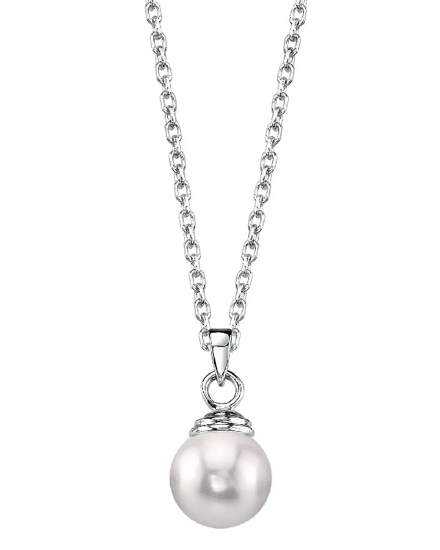 Titanium pendants known for their durability and lightweight nature​ White Japanese Akoya Pearl Hope Pendant, 8.0-8.5mm - 14K Gold
