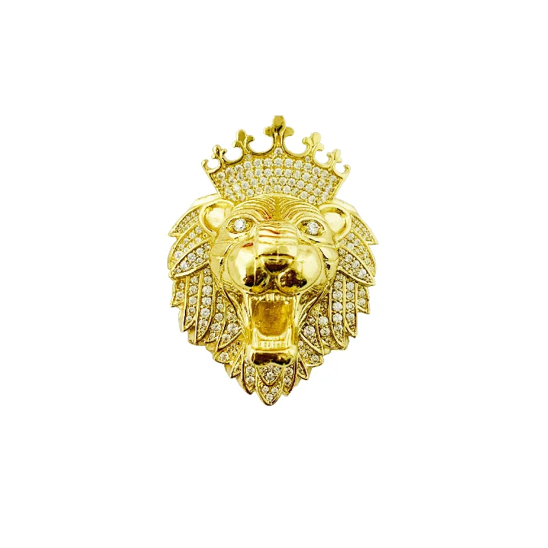 Heart - locket pendants with space to hold photos King Lion Head CZ Pendant (14K) Heart - locket pendants with space to hold photos King Lion Head CZ Pendant (14K)