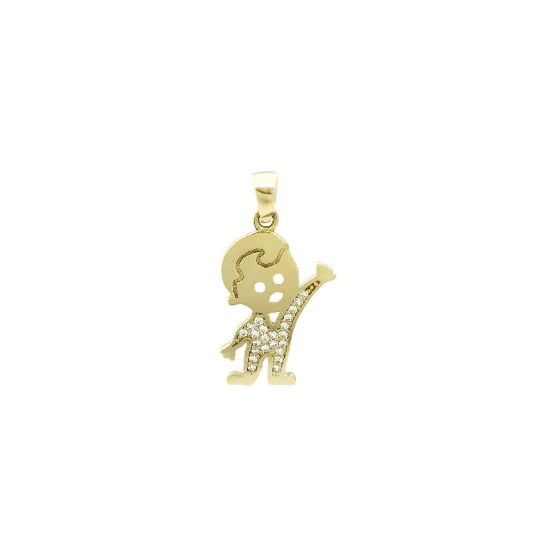 Tree - of - life pendants representing growth and strength​ Little Boy CZ Pendant (14K)