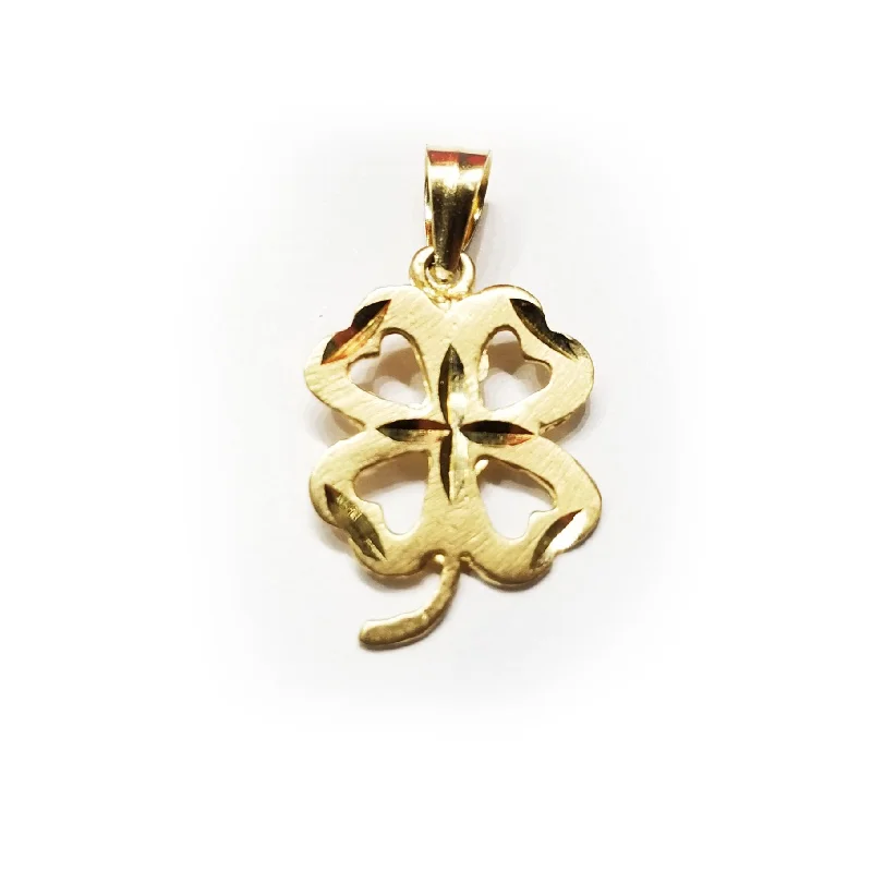 Pendant with an adjustable chain length for versatility​ Lucky Four Leaf Clover Pendant (14K)