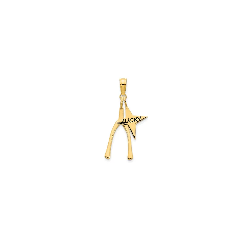 Initial Letter Pendants for a Personalized TouchLucky Star & Wishbone Pendant (14K) Initial Letter Pendants for a Personalized TouchLucky Star & Wishbone Pendant (14K)