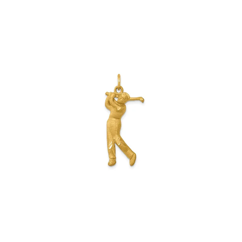 Religious Pendants with Cross or Star of David DesignsMale Golfer Pendant (14K)