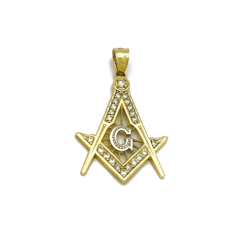 Beer - mug pendants for beer lovers​ [Masonic] Compass & Square Mason CZ Pendant (14K)