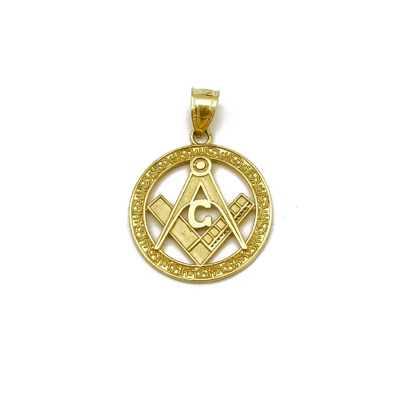 Seashell - designed pendants for a beachy vibe​ [Masonic] Compass & Square Mason Medallion Pendant (14K)