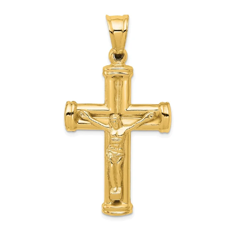 Gemstone - Encrusted Pendants with a Sparkling CenterpieceMen's 14k Yellow or White Gold Reversible Crucifix Pendant, 25 x 49mm Gemstone - Encrusted Pendants with a Sparkling CenterpieceMen's 14k Yellow or White Gold Reversible Crucifix Pendant, 25 x 49mm