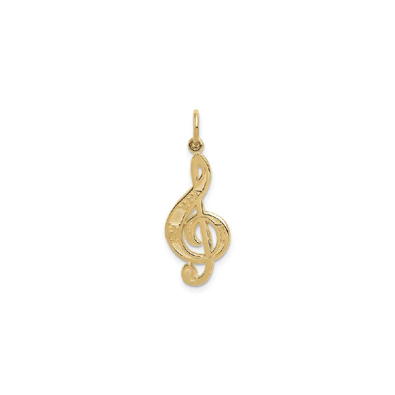 Charm Pendants with Multiple Small Decorative ElementsMusic Note Adorned Treble Clef Pendant (14K) Charm Pendants with Multiple Small Decorative ElementsMusic Note Adorned Treble Clef Pendant (14K)