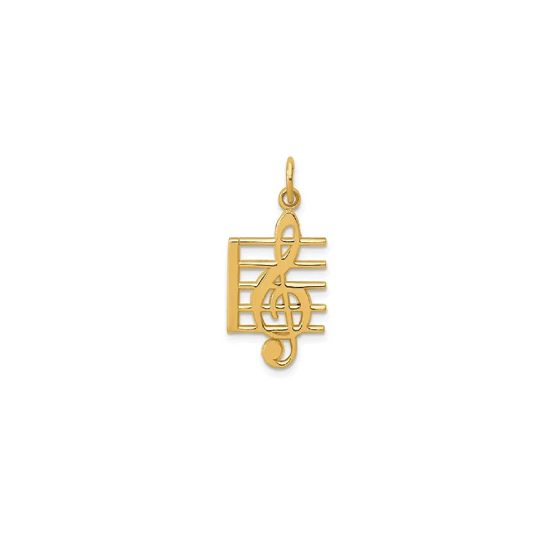 Charm Pendants with Multiple Small Decorative ElementsMusical Staff Pendant (14K) Charm Pendants with Multiple Small Decorative ElementsMusical Staff Pendant (14K)