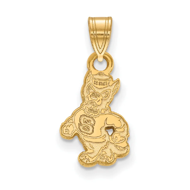 Charm Pendants with Multiple Small Decorative Elements14k Gold Plated Silver North Carolina State Small Mascot Pendant Charm Pendants with Multiple Small Decorative Elements14k Gold Plated Silver North Carolina State Small Mascot Pendant