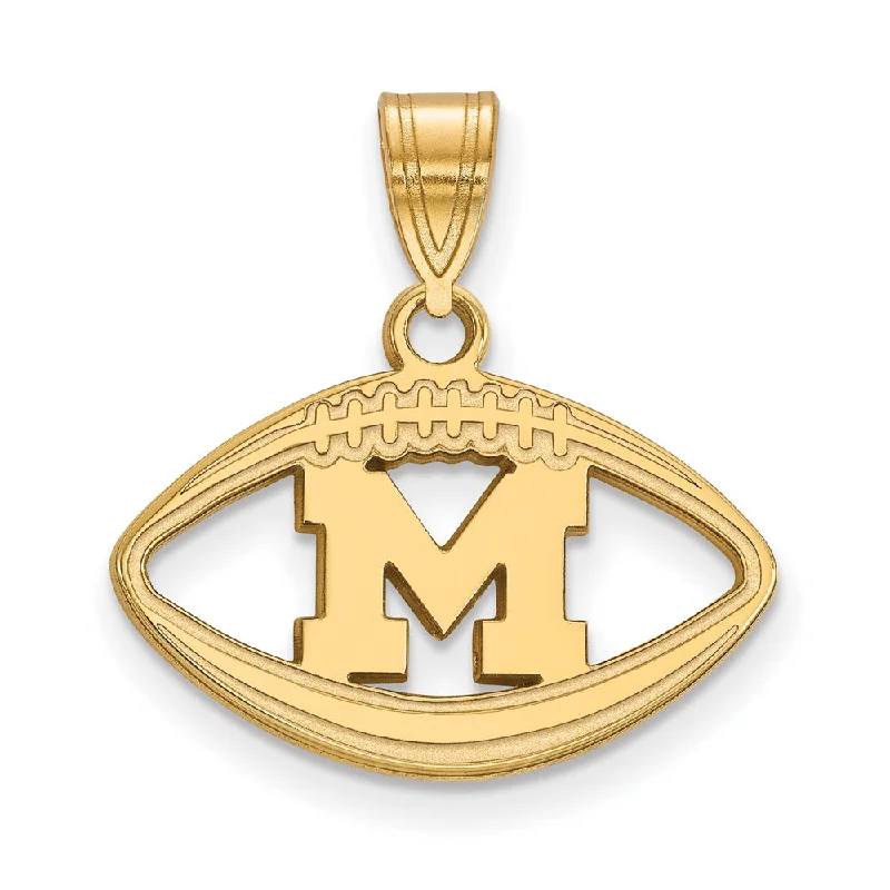 Initial Letter Pendants for a Personalized Touch14k Gold Plated Silver U. of Michigan Football Pendant Initial Letter Pendants for a Personalized Touch14k Gold Plated Silver U. of Michigan Football Pendant