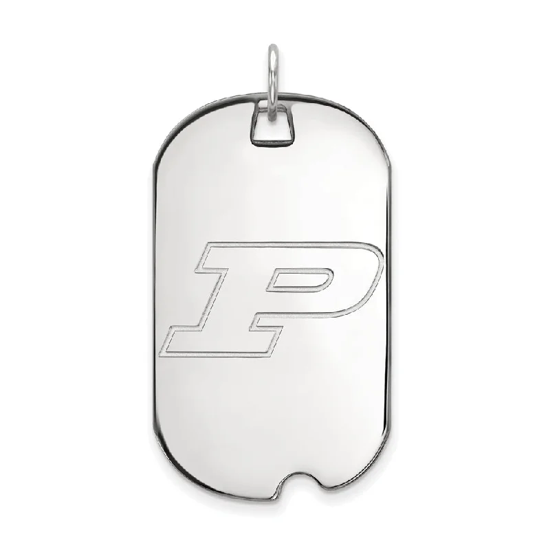 Garnet pendants in deep red tones​ Sterling Silver Purdue Large Initial P Dog Tag Pendant